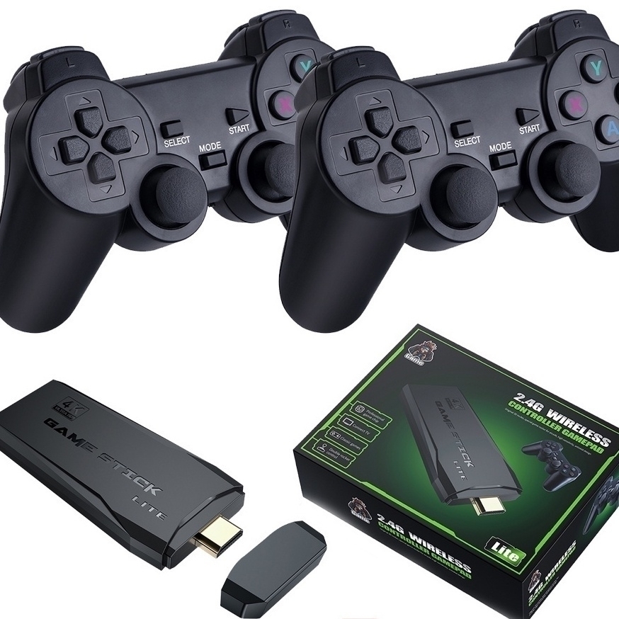 Game Stick Retrô 4K Original - 10.000 Jogos Clássicos + 2 Controles